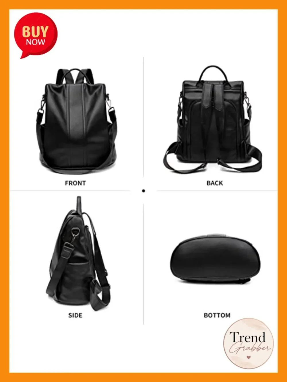 Women's Waterproof Nylon Anti-Theft Travel Backpack Purse with Adjustable